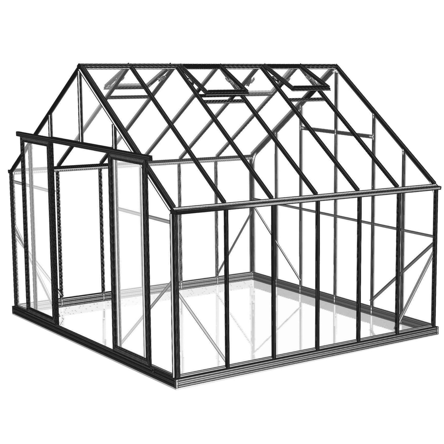 3.2x3.8m (10x12ft) 4mm Glasshouse | Winter Gardenz